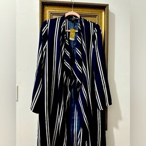 Stripe navy blue & white Caridgan by Suzanne Betro